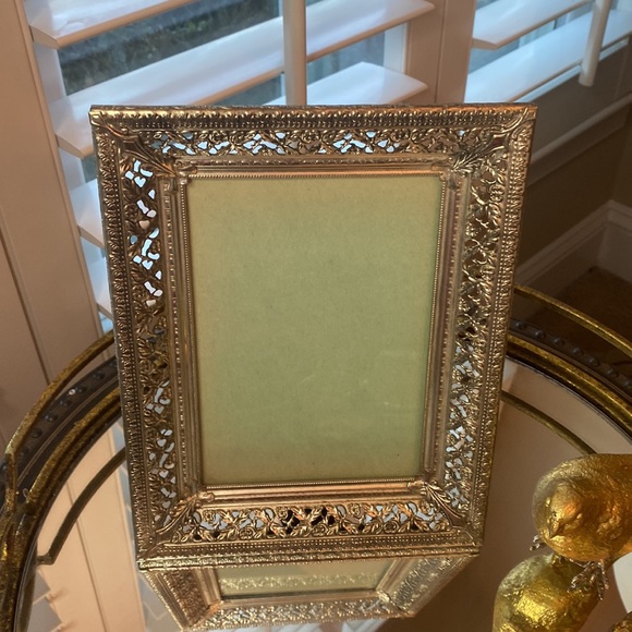 Vintage Silver Metal Filigree Picture Frame 4.5”x6.5” - Picture 4 of 8